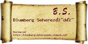 Blumberg Seherezádé névjegykártya
